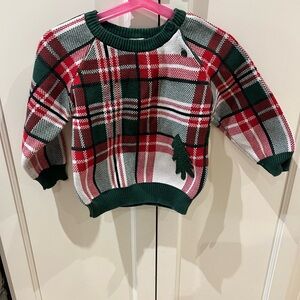 Mini klub kids sweater 2-3t Plaid Sweater with Tree Design